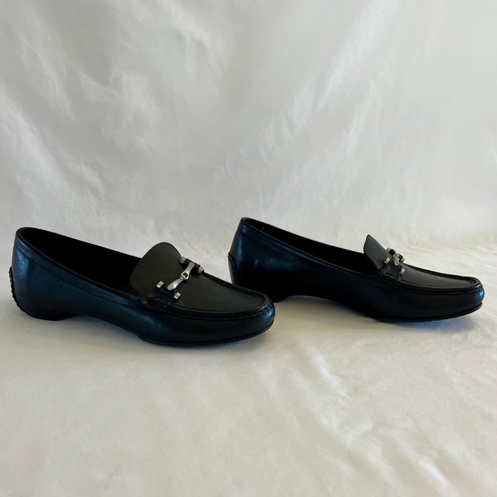 Donald J. Pliner Men's Black Leather Loafers, Size 9.5